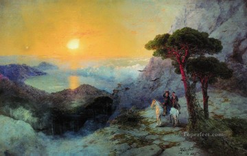 pushkin en la cima de la montaña ai petri al amanecerIvan Aivazovsky Pinturas al óleo
